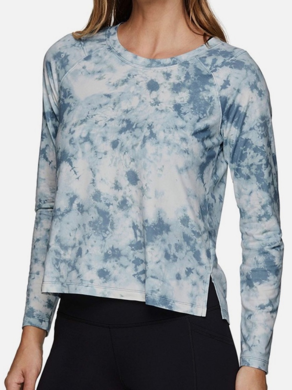 RBX Light Blue Tie-Dye Long Sleeve Crew Top